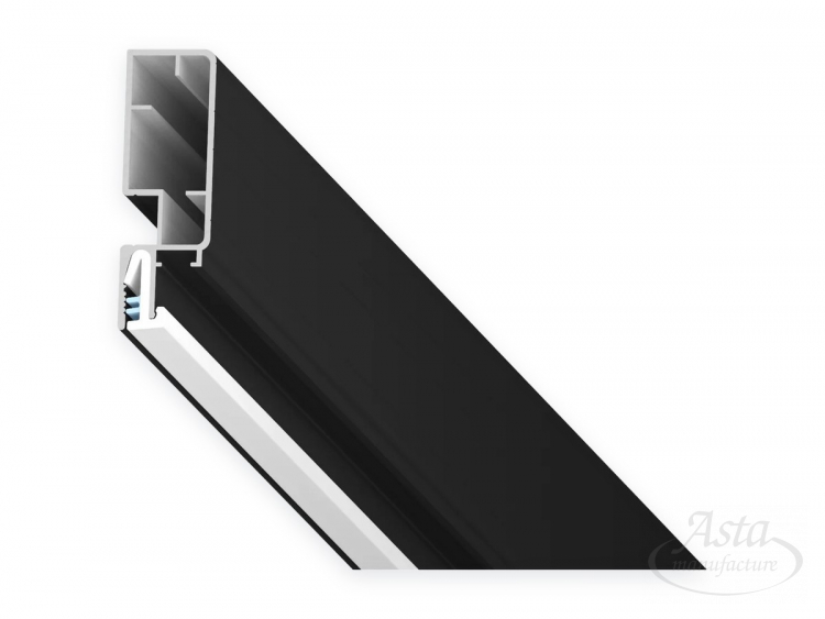 Профиль LumFer Clamp Level 70 Lux с подсветкой, черный муар (2 м) Профиль LumFer Clamp Level 70 Lux с подсветкой, черный муар (2 м)